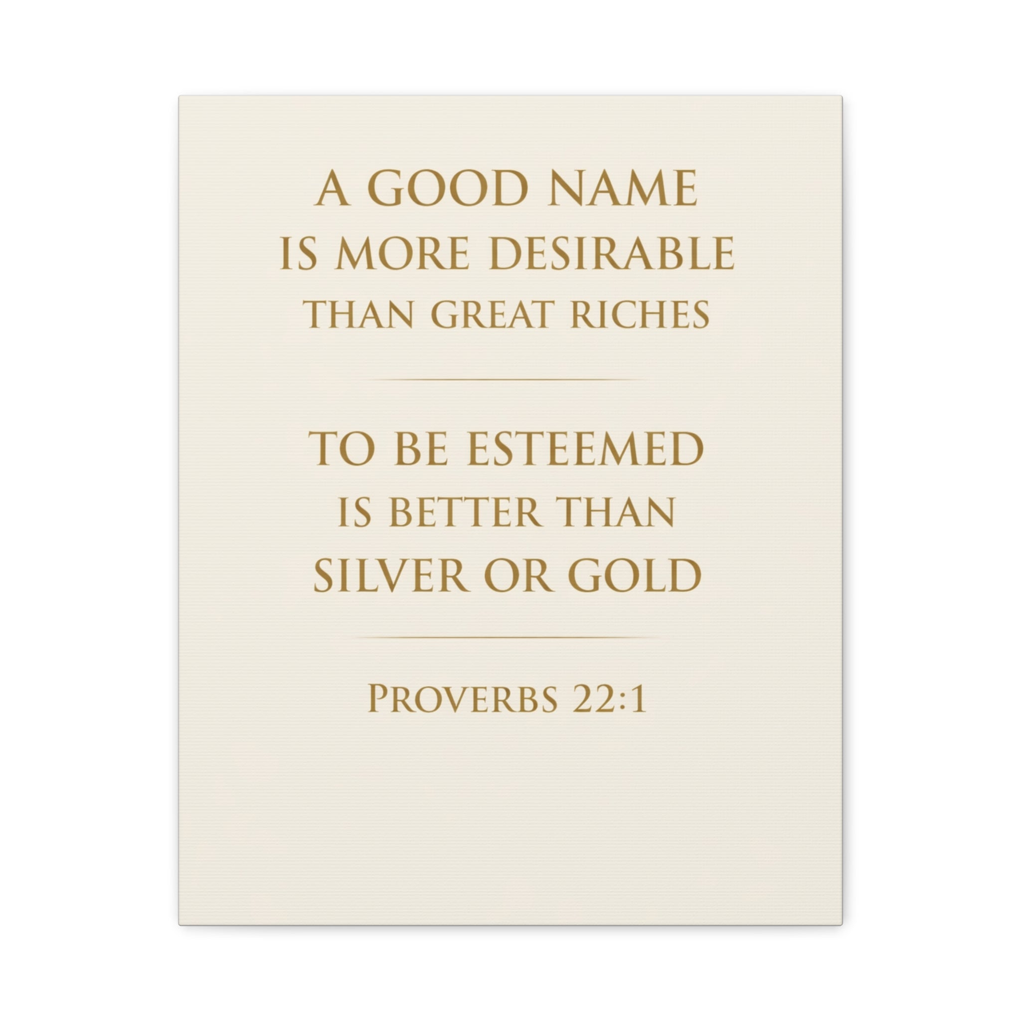 Proverbs 22 1 Wall Art Christian Canvas A Good Name Is More Desirable Scripture Wall Decor Bible Verse Art Faith Home Decor Gift
