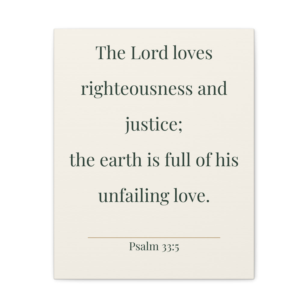Psalm 33:5 Canvas Wall Art