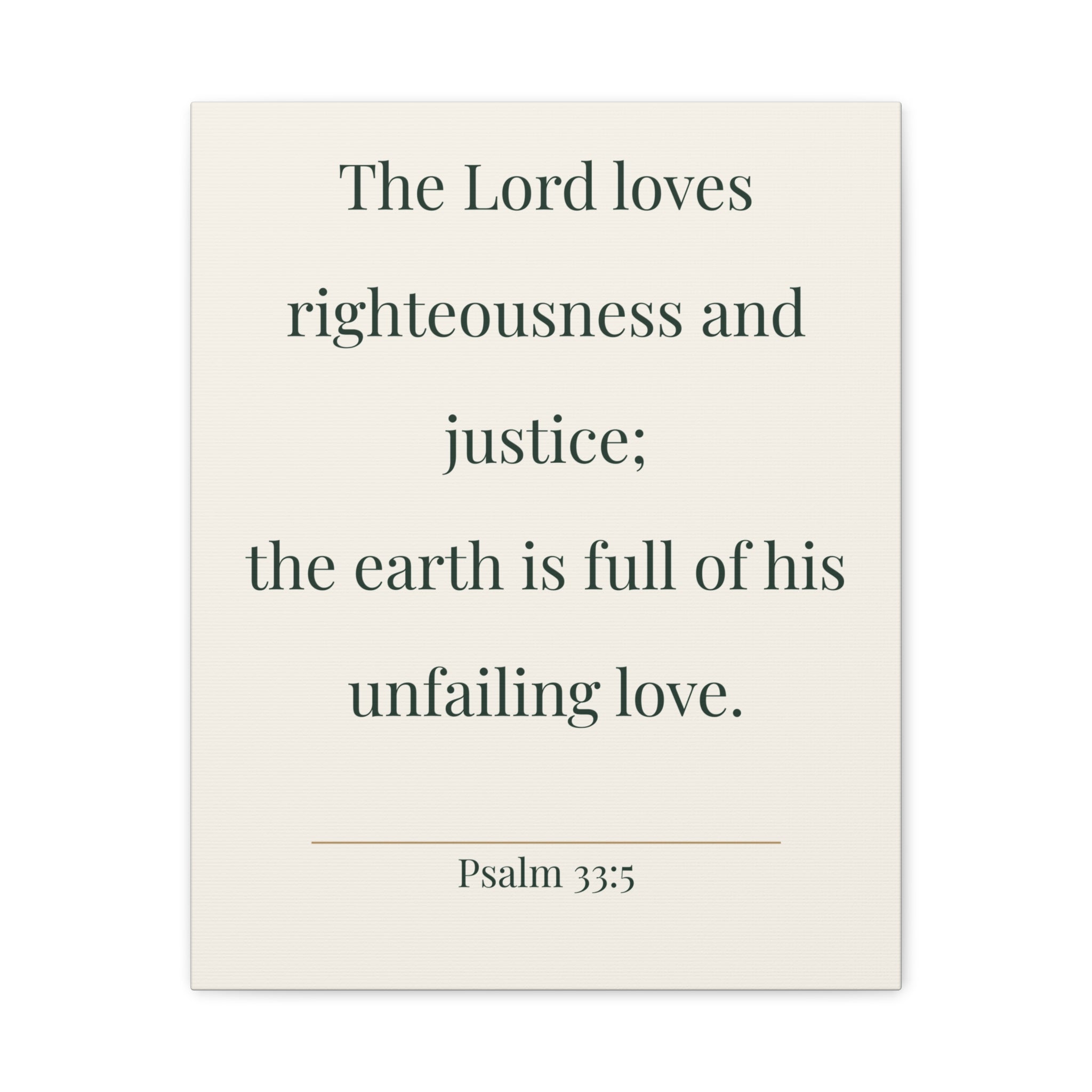 Psalm 33:5 Canvas Wall Art