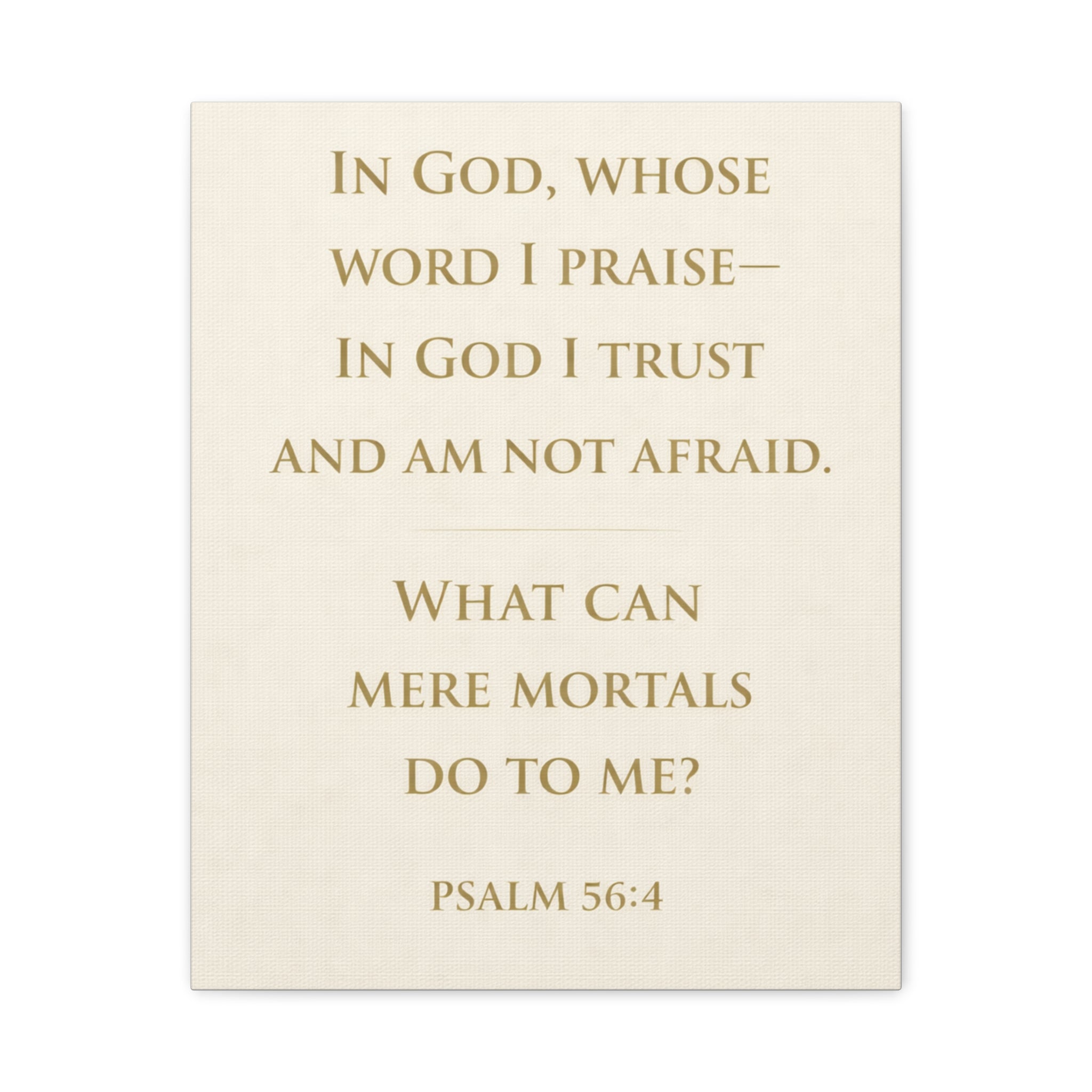 Psalm 56 4 Wall Art Christian Canvas In God I Trust And Am Not Afraid Bible Verse Wall Decor Scripture Art Faith Based Home Decor Gift