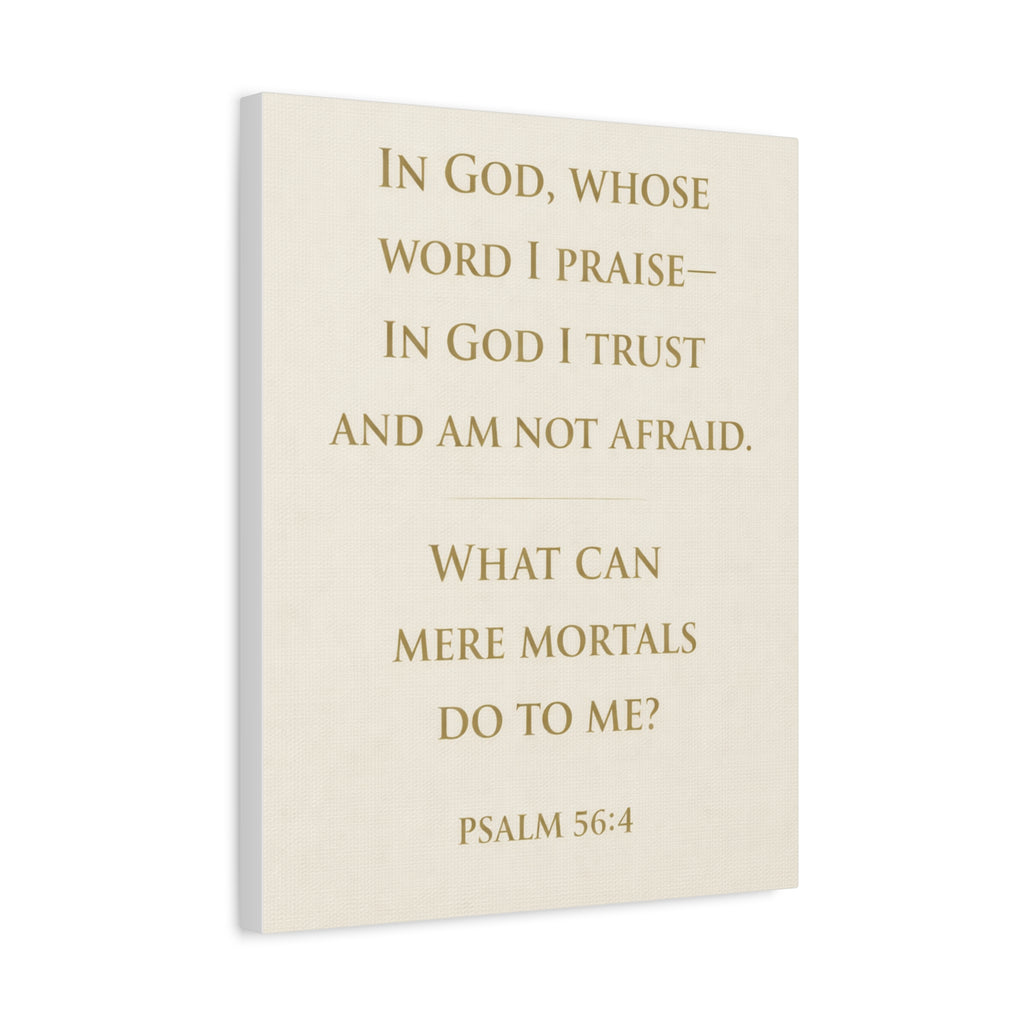 Psalm 56 4 Wall Art Christian Canvas In God I Trust And Am Not Afraid Bible Verse Wall Decor Scripture Art Faith Based Home Decor Gift