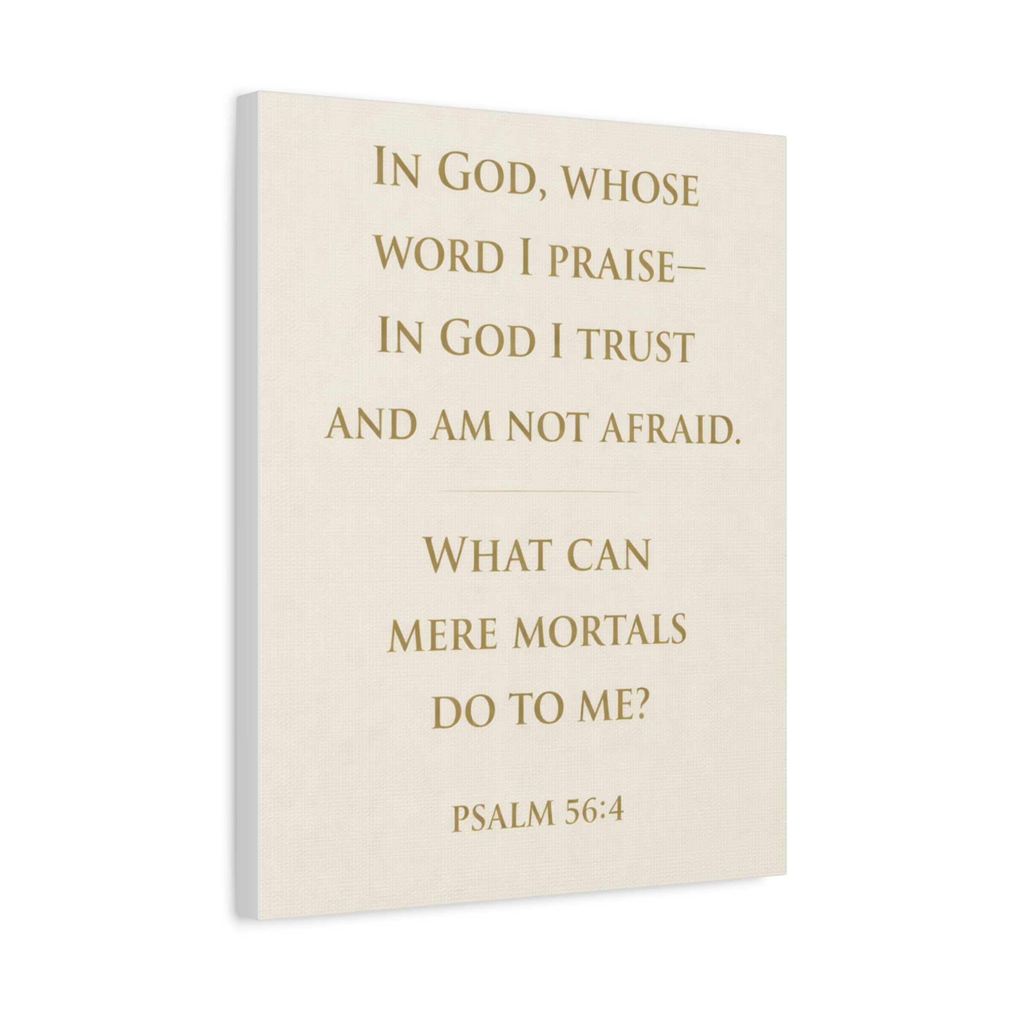 Psalm 56 4 Wall Art Christian Canvas In God I Trust And Am Not Afraid Bible Verse Wall Decor Scripture Art Faith Based Home Decor Gift