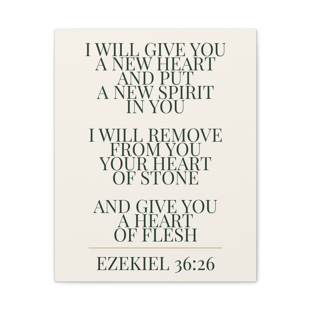 Ezekiel 36 26 Bible Verse Wall Art Canvas