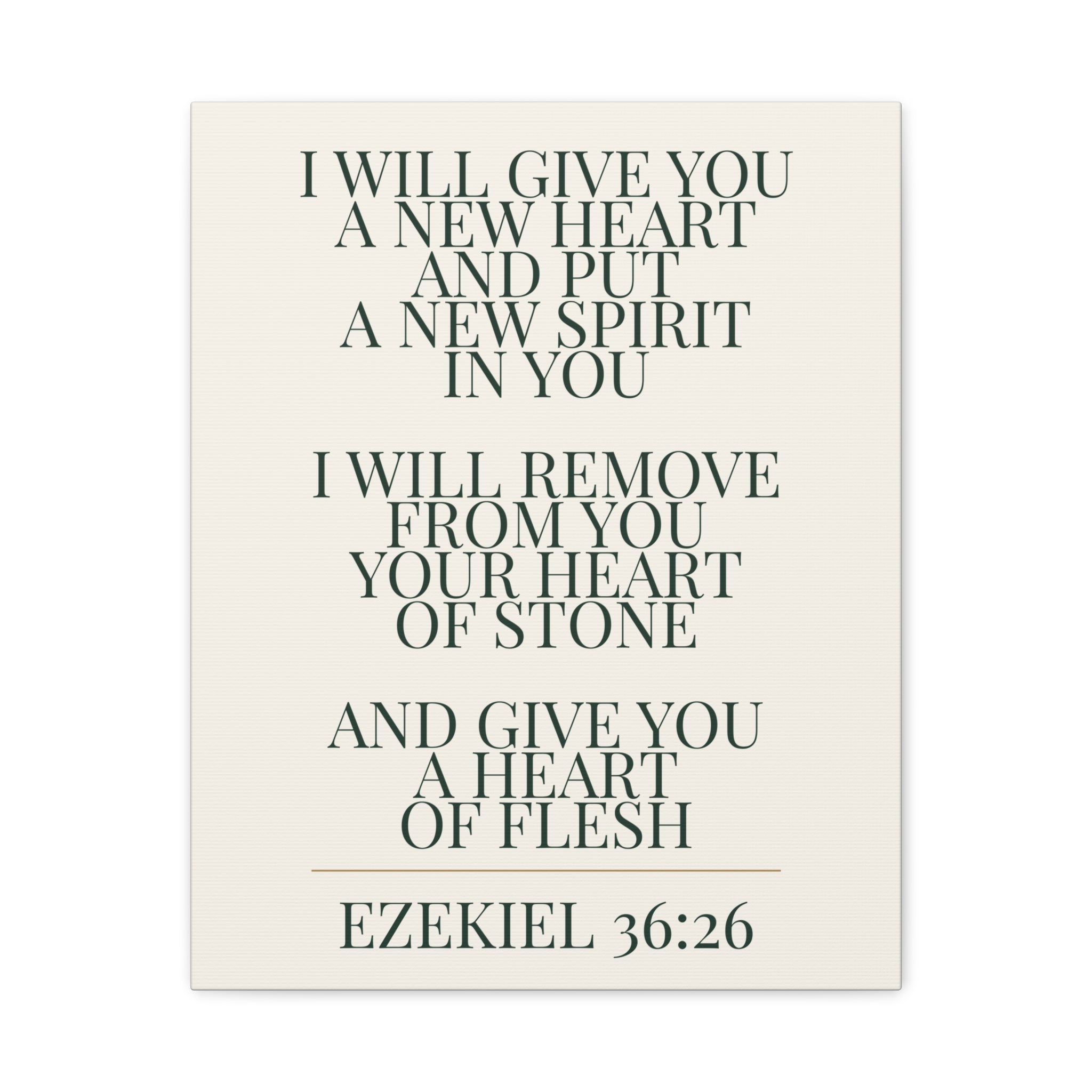 Ezekiel 36 26 Bible Verse Wall Art Canvas