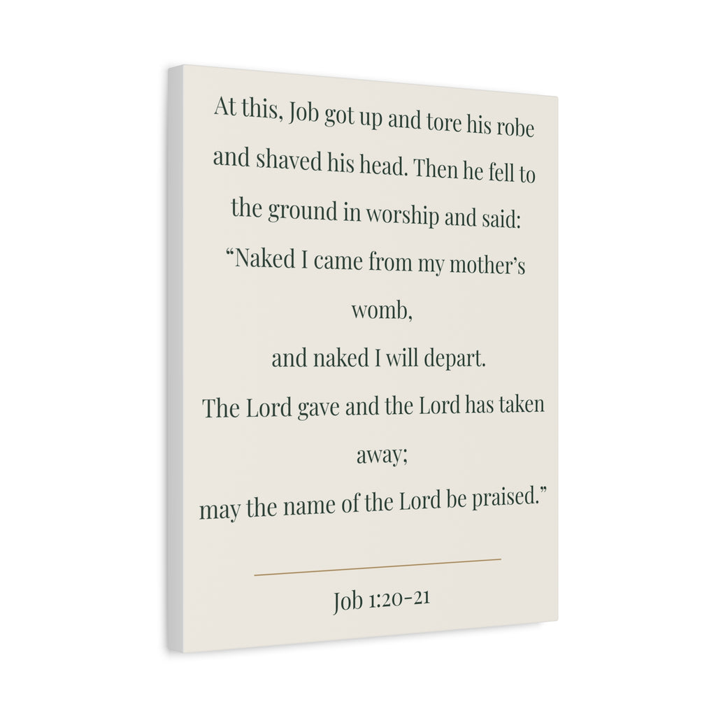 Job 1:20-21 Bible Verse Canvas