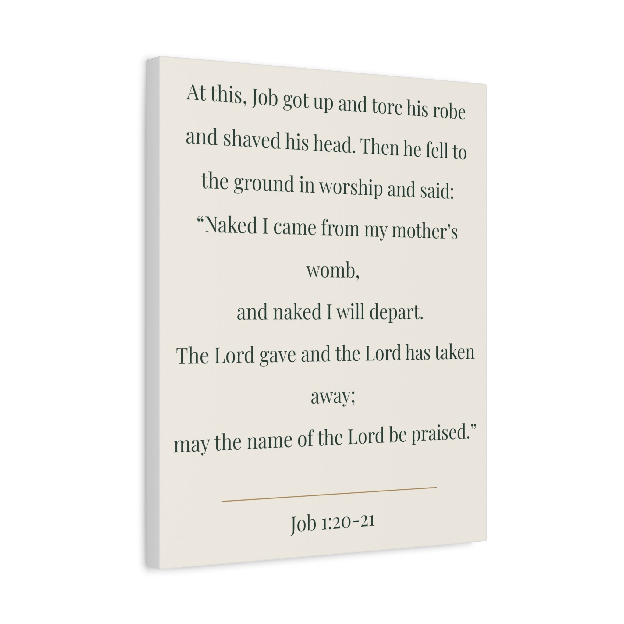 Job 1:20-21 Bible Verse Canvas
