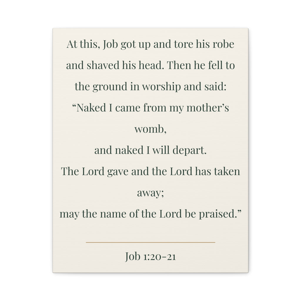 Job 1:20-21 Bible Verse Canvas