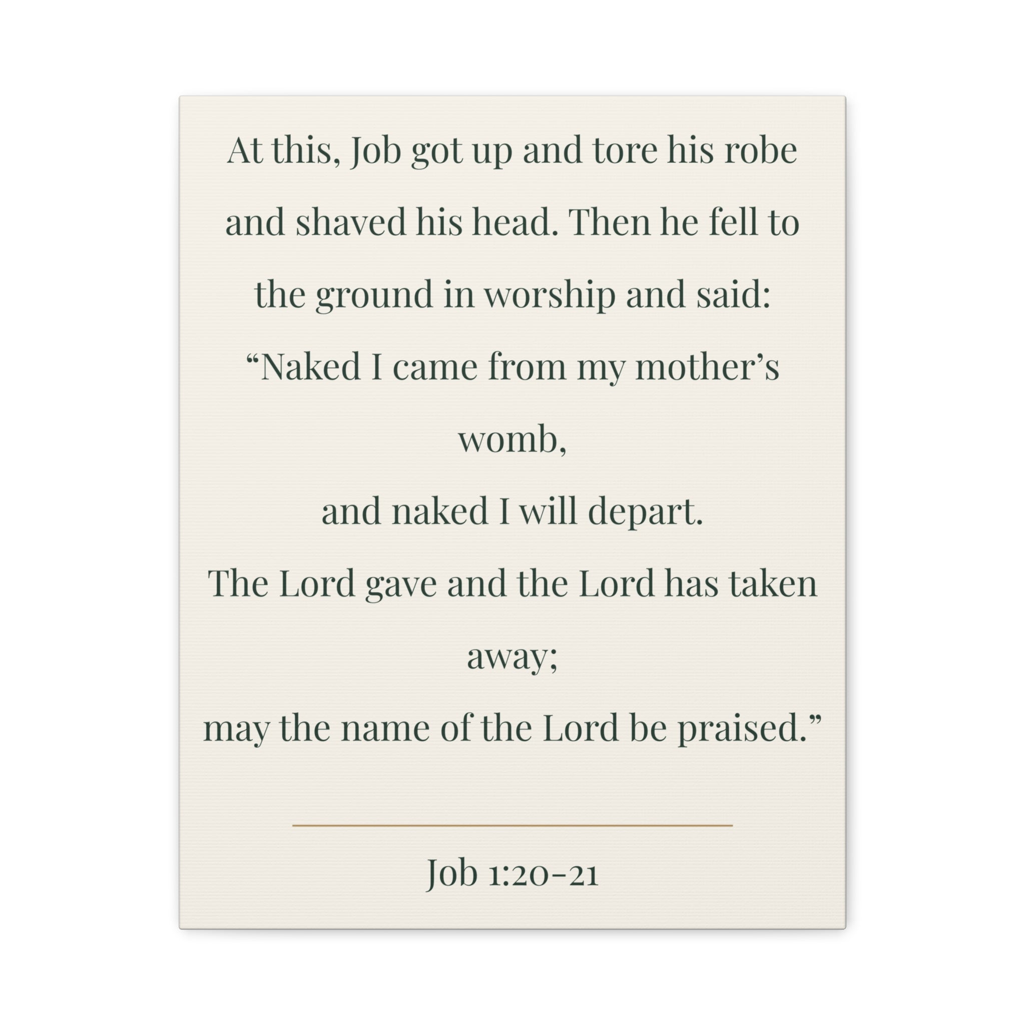 Job 1:20-21 Bible Verse Canvas