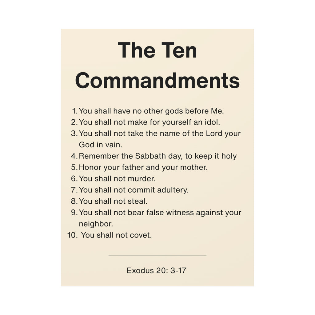 The Ten Commandments - Exodus 20:3-17