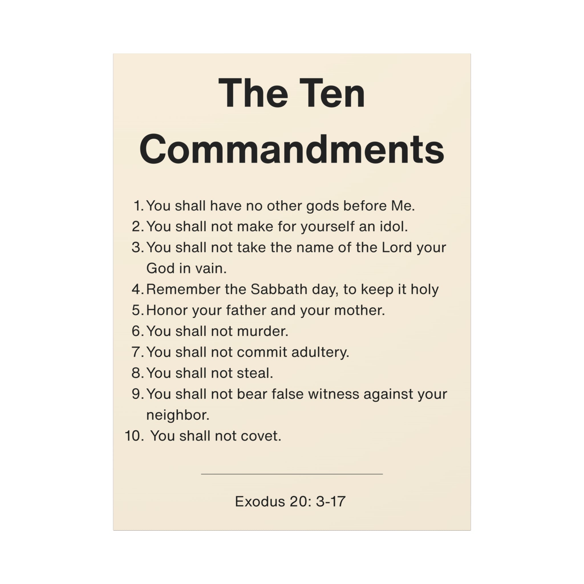The Ten Commandments - Exodus 20:3-17