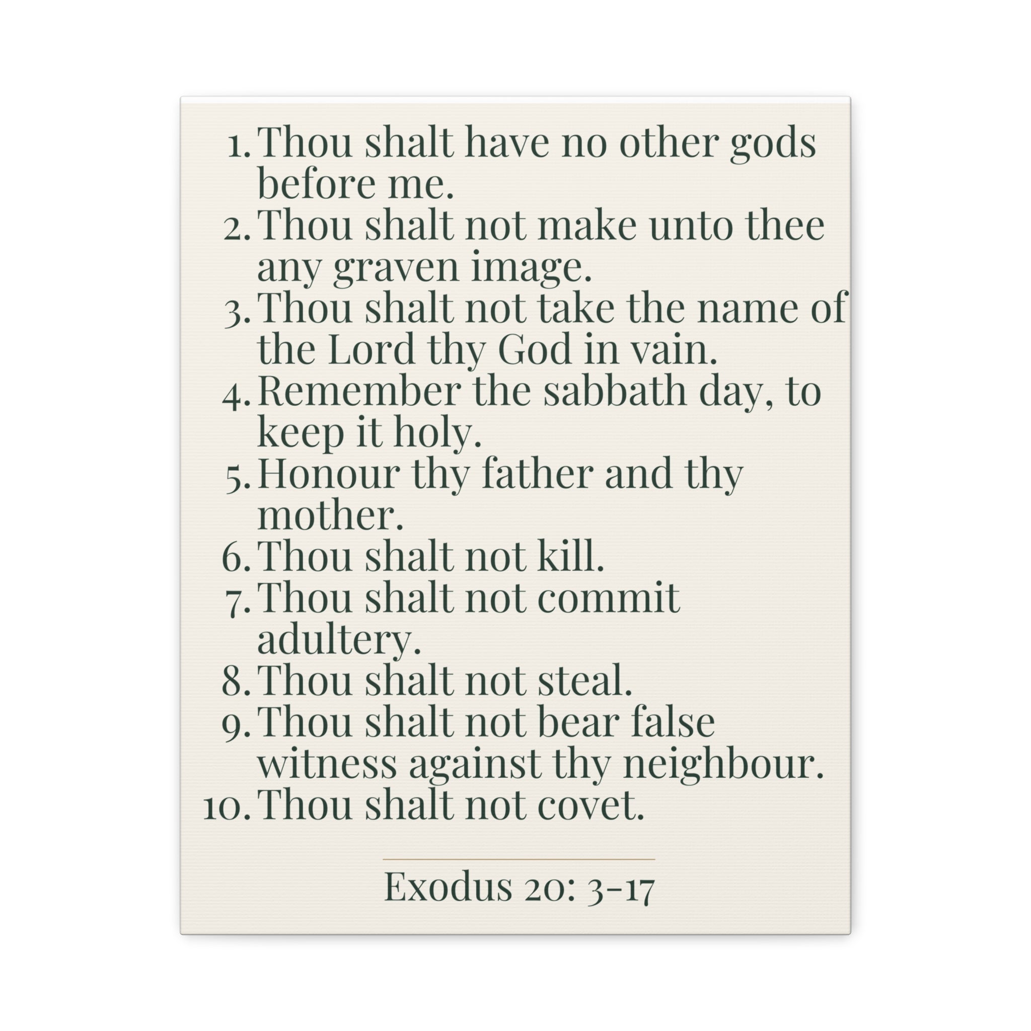 Ten Commandments Canvas - Exodus 20:3-17