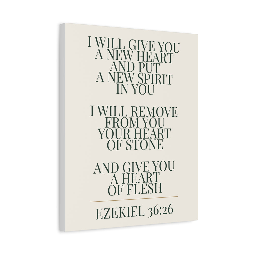 Ezekiel 36 26 Bible Verse Wall Art Canvas