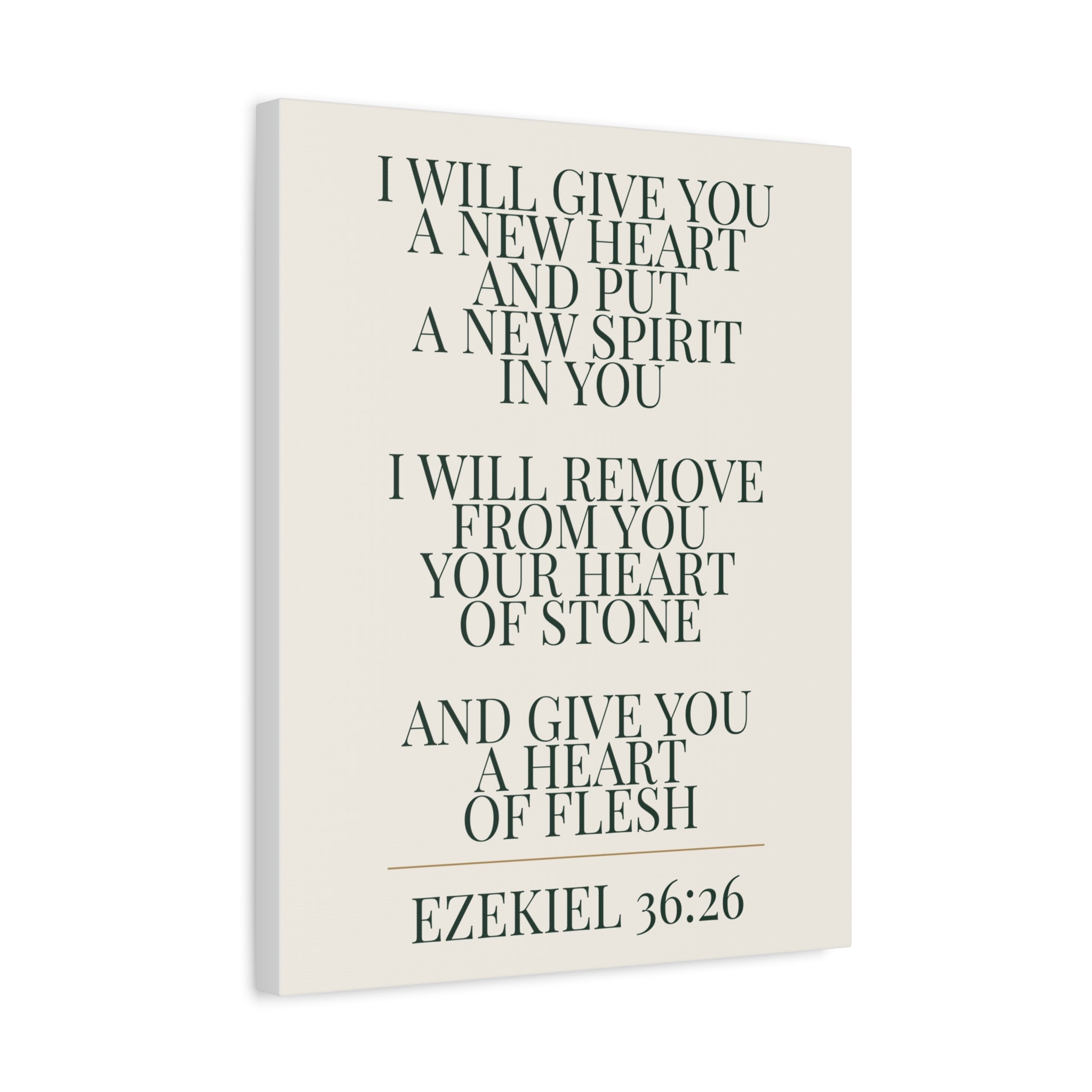Ezekiel 36 26 Bible Verse Wall Art Canvas