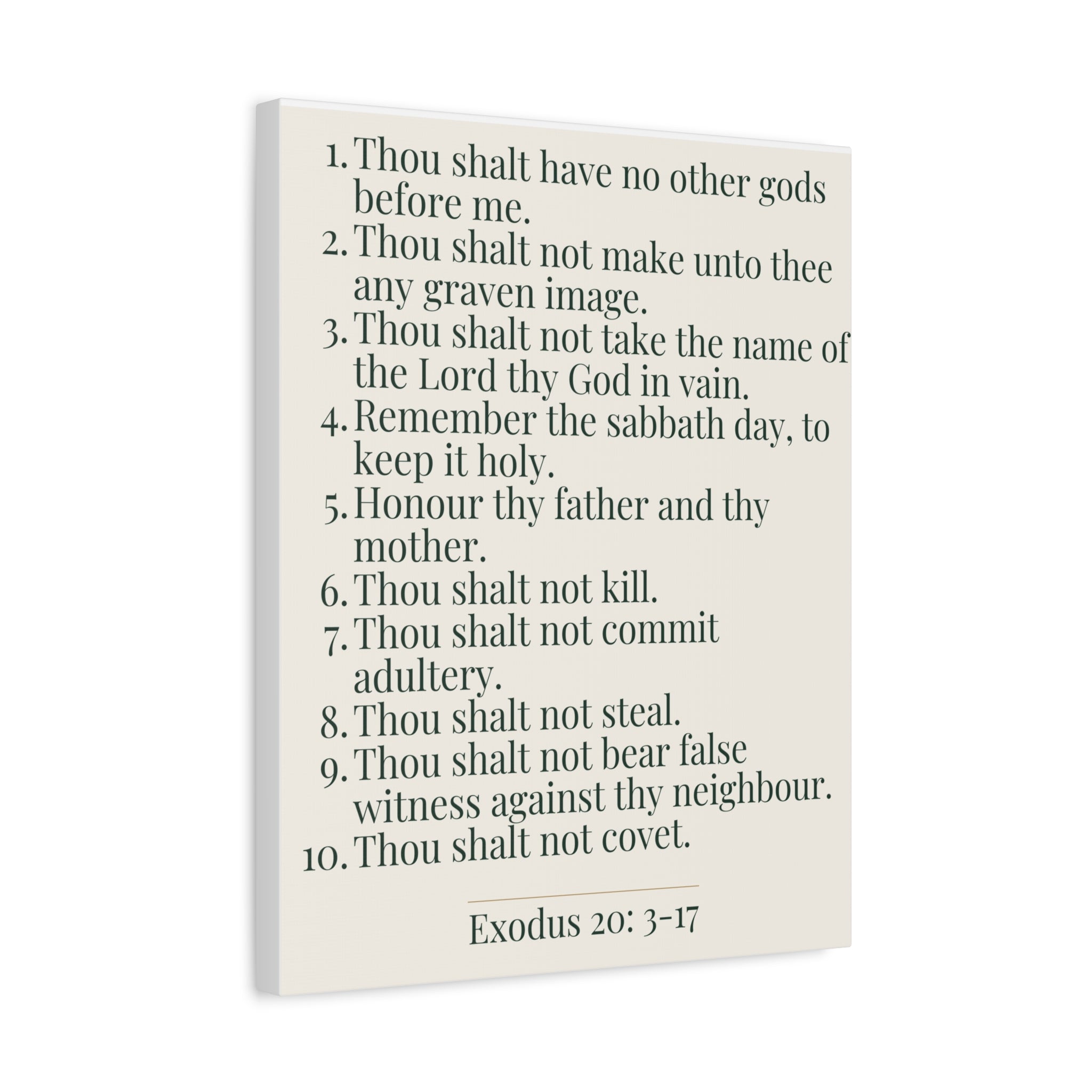 Ten Commandments Canvas - Exodus 20:3-17